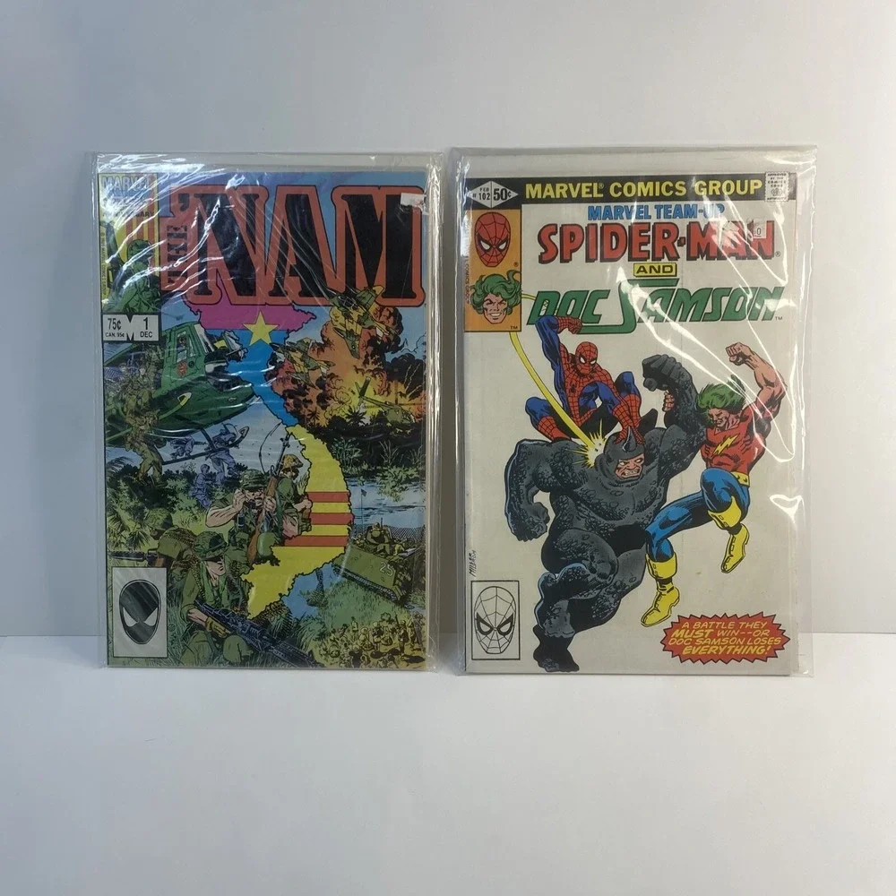 Marvel Team-Up #102 1980 Spider-Man and Doc Samson‎ + The Nam #1. VERY GOOD!